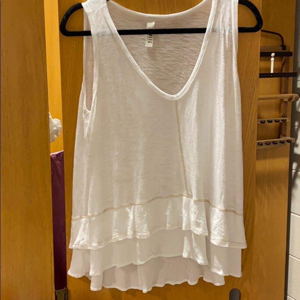 Jolie White Layered Tank